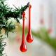 Red Glass Chandelier Drop Ornaments - Christmas Tree Ornaments - Set of 20